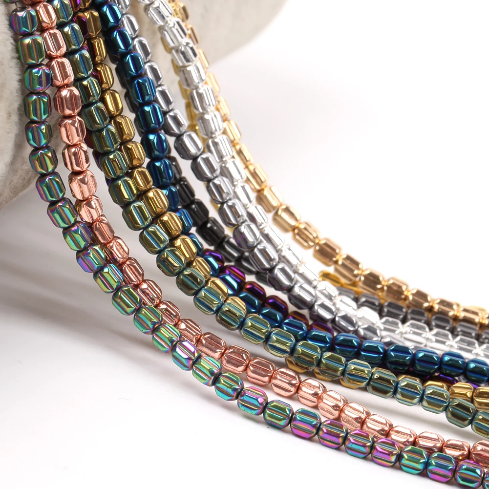 Natürlicher Hämatit-Stein, 3 x 3 mm, plattiert, bunte Kürbisform, Hämatit-Abstandsperlen für Schmuckherstellung, passend für DIY-Armband-Zubehör – Detail 14