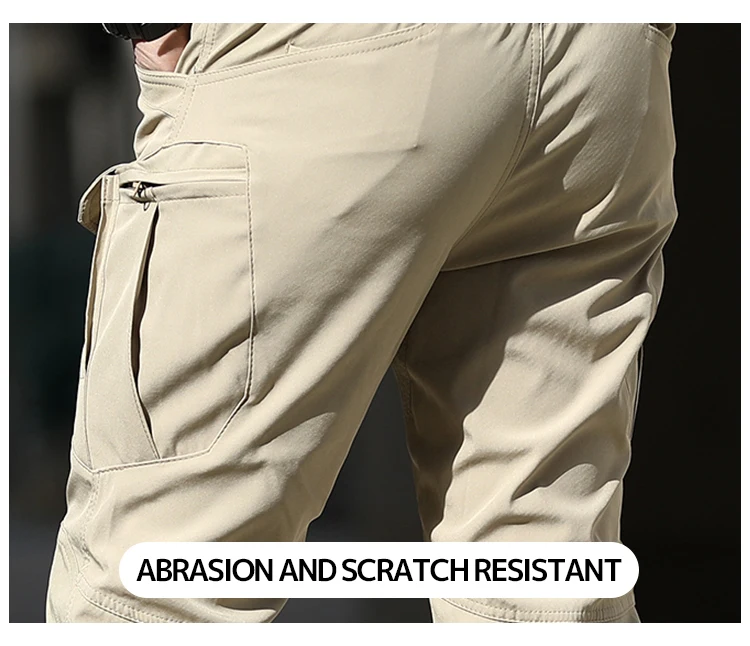 Cargohose Wandern Herren Outdoor Wasserdicht Multi-Pocket Taktische Hose Camping Frühling Herbst Kampf Rip-Stop Arbeitshose – Detail 4