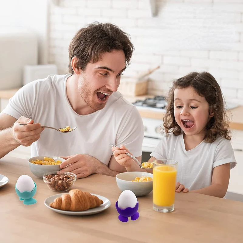 Silicone Egg Cup 5 Pcs Boiled Serving Tray Holders Stands Kitchen Tools Gadgets egg boiler mold cup,silicone egg poacher,egg poacher