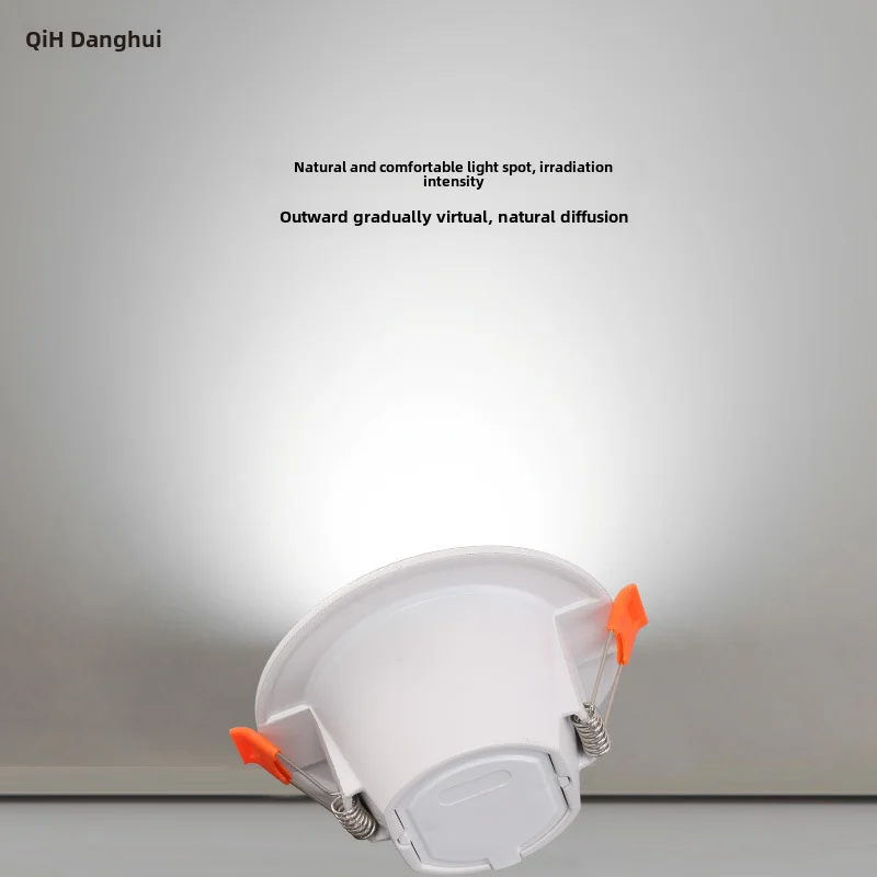 6/12 LED 다운라이트 매립형 천장 조명, 원형 LED 패널 조명, 조도 조절 스포트라이트, 3 색, 7W, 220V