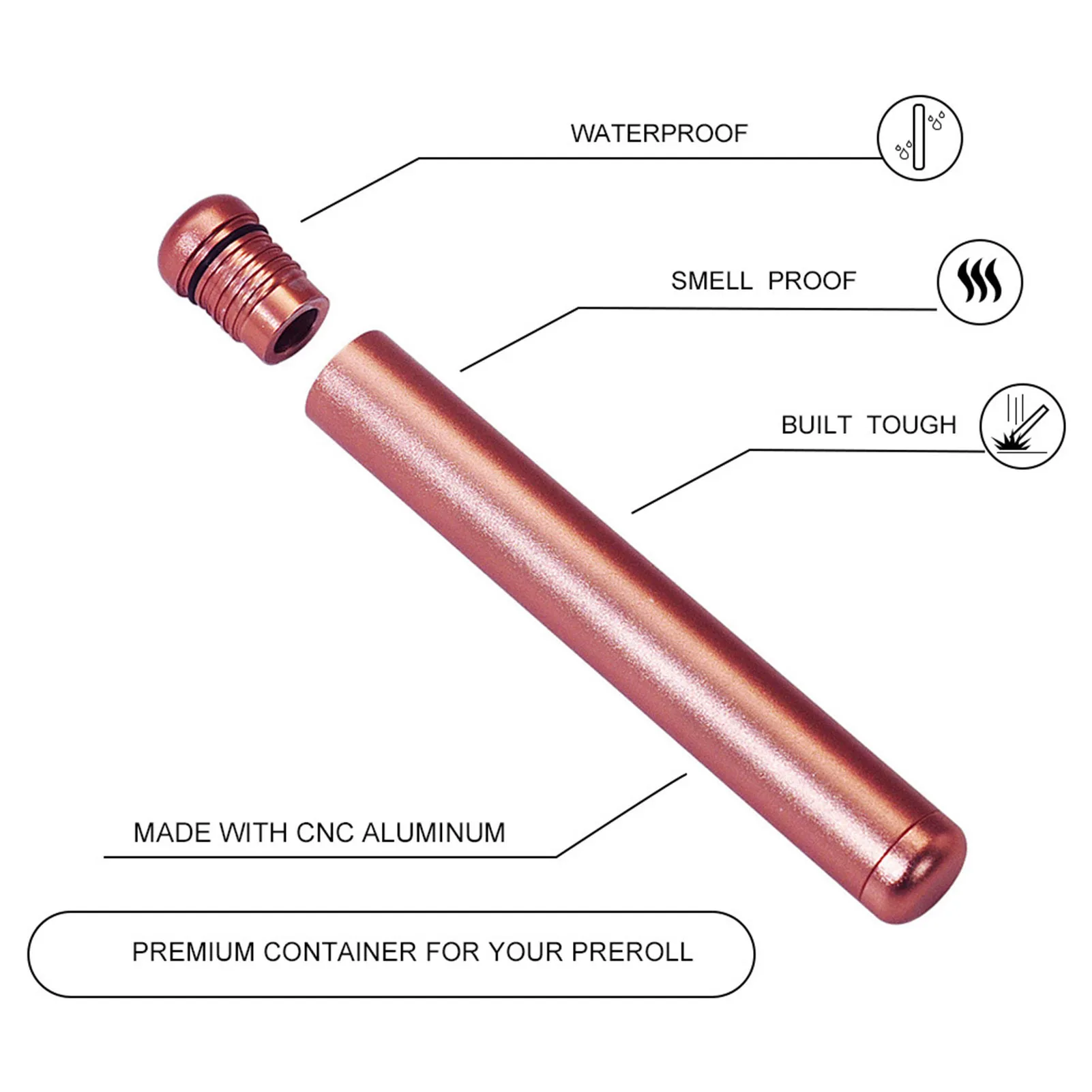 Aluminum Storage Tube Container Smell Proof Metal Tube Container Gift for Friends Family Members 3