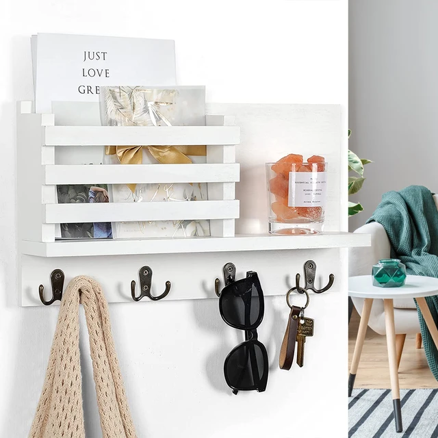 The Handmade Entryway Wall Organizer with Coat and Key Hooks