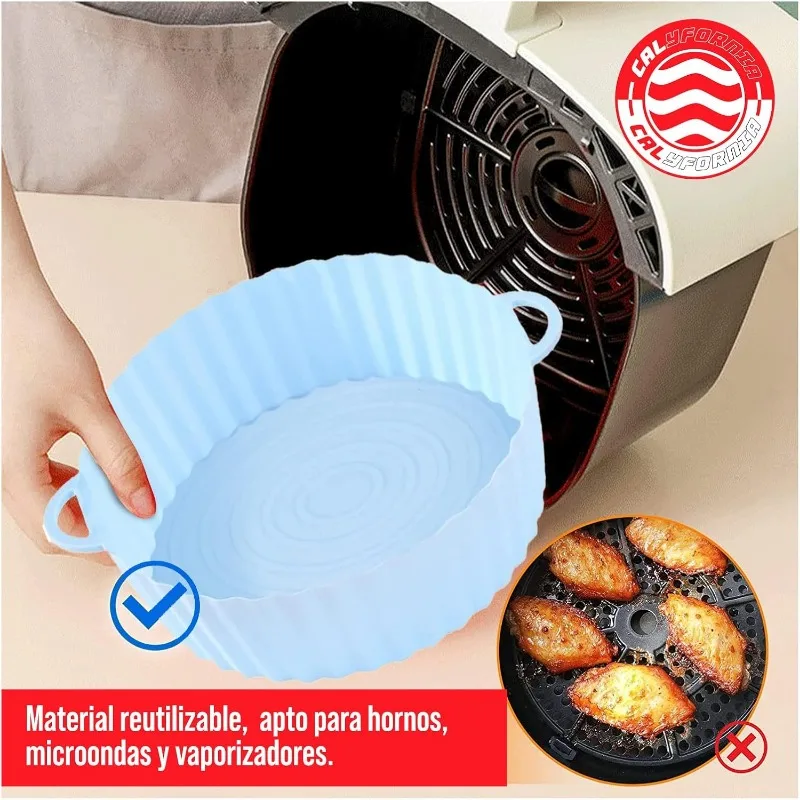 Reusable Air Fryer Silicone Pot Oven Baking Tray Airfryer Silicone Basket Pizza Fried Chicken Grill Pan Mat Kitchen Tool air fryer silicone tray