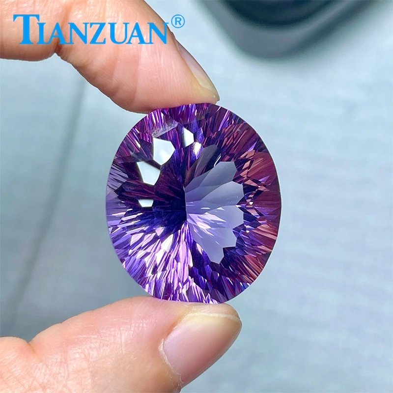 56.46ct Natural Amethyst Purple Color Oval Shape Brilliant Cut Loose Gem Stone with GRC Certified stone 4 3inch tft lcd module with high resolution