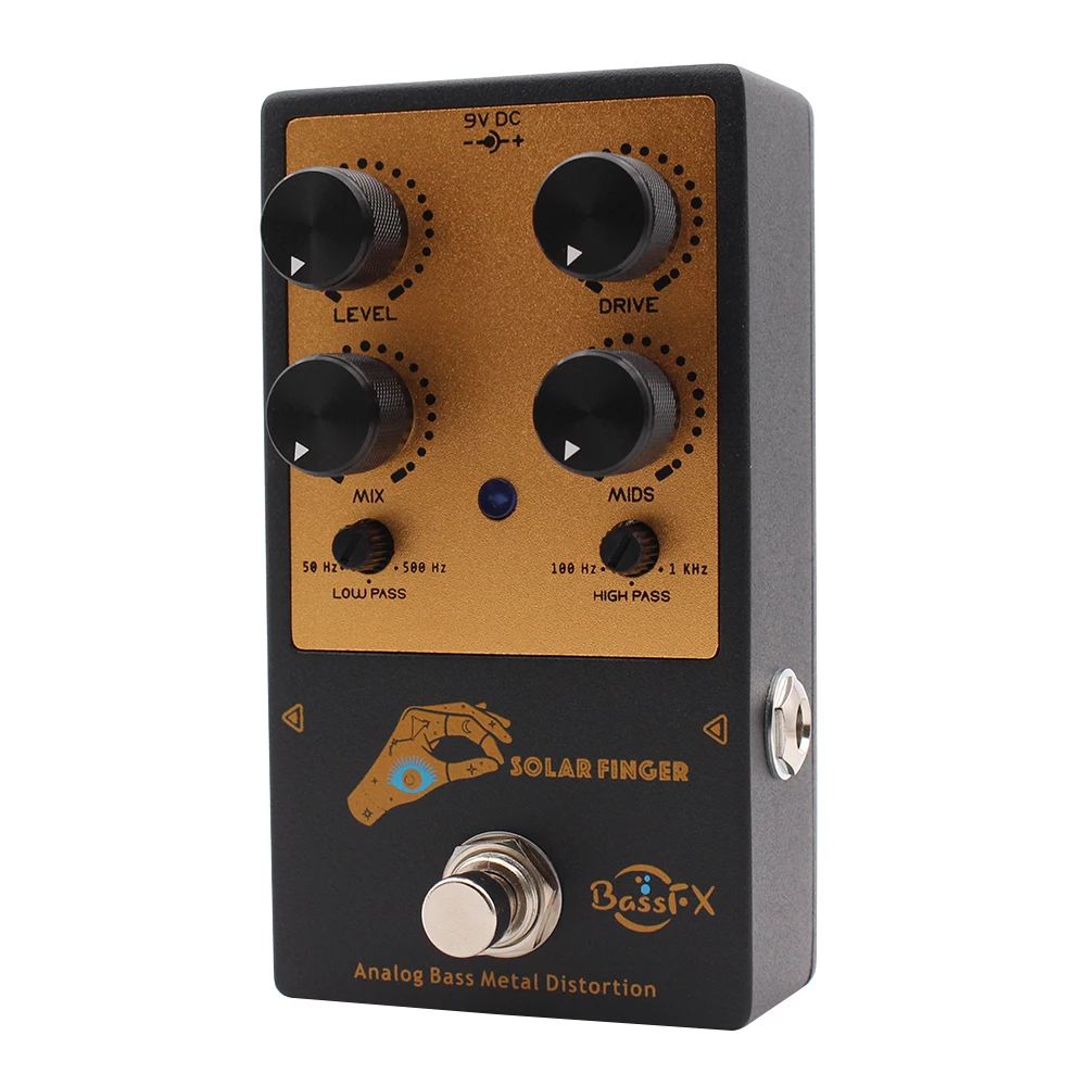 Fanmuzk Analog Bass Metal Distortion Effect Pedal for Electric Bass with Low pass and High pass Control 