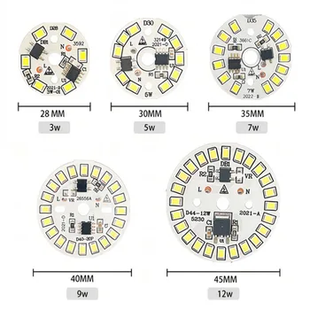 UooKzz LED 전구 패치 램프 SMD 플레이트, 전구 조명용 원형 모듈 광원 플레이트, AC 220V LED 다운라이트 칩 스포트라이트