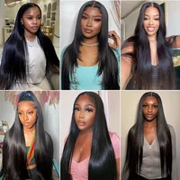 Extensions de cheveux humains brésiliens lisses de 26, 28, 30 pouces, noir naturel, 1/3/4 pièces, 100% cheveux humains, mèches Remy 6