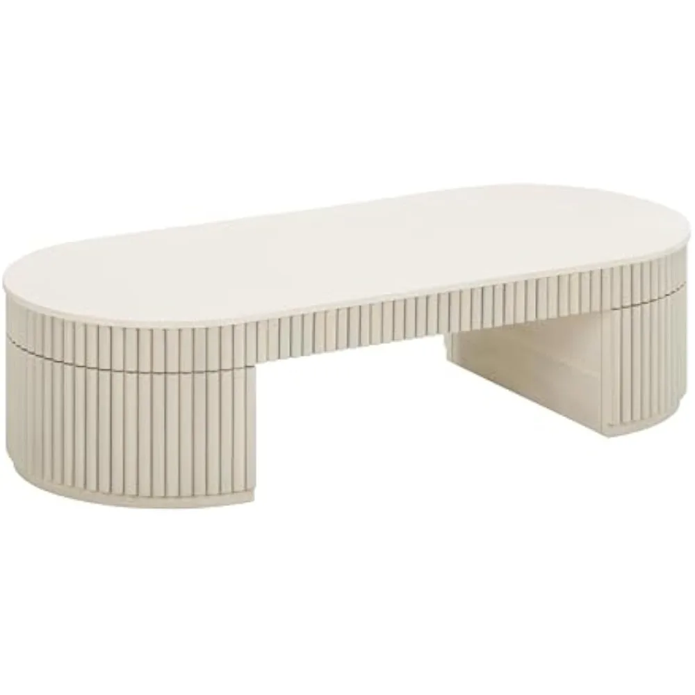 Furniture Bella Cream Oval Coffee Table 2