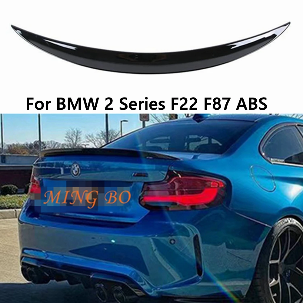 

For BMW 2 Series F22 F87 M2 Coupe 2014-2020 PSM/M4/MP Style Rear Trunk Lid Spoiler Wing Splitter Lip Glossy Black