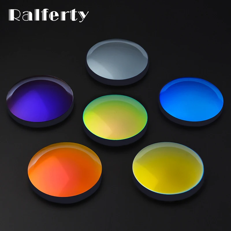 Ralferty Polarized Prescription Sunglasses Lens Resin CR-39 Myopia Optical Eye Glasses Lens Black Mirror Coating 1.50 1.61 1.67