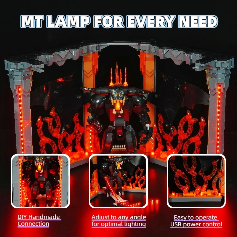 레고 10367 발로그 북 누크용 LED 조명 세트 DIY 장식 램프 레고 빌딩 블록 세트는 포함되어 있지 않습니다.