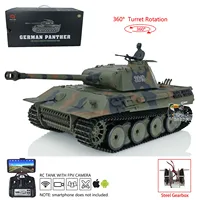 1/16 Heng Long 7.0 Plastic Panther FPV Camera RC Tank 3819 W/ 360° Turret Steel Gearbox Smoke Engine Soldiers Adult Toy TH17287 1