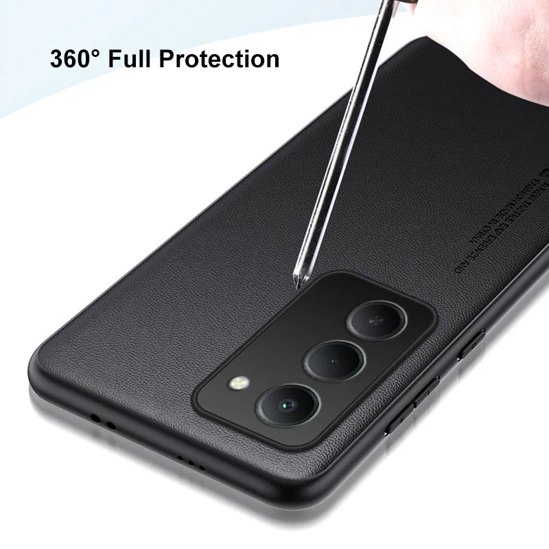 Luxury PU Leather Shockproof Phone Case - Full Protection Back Cover