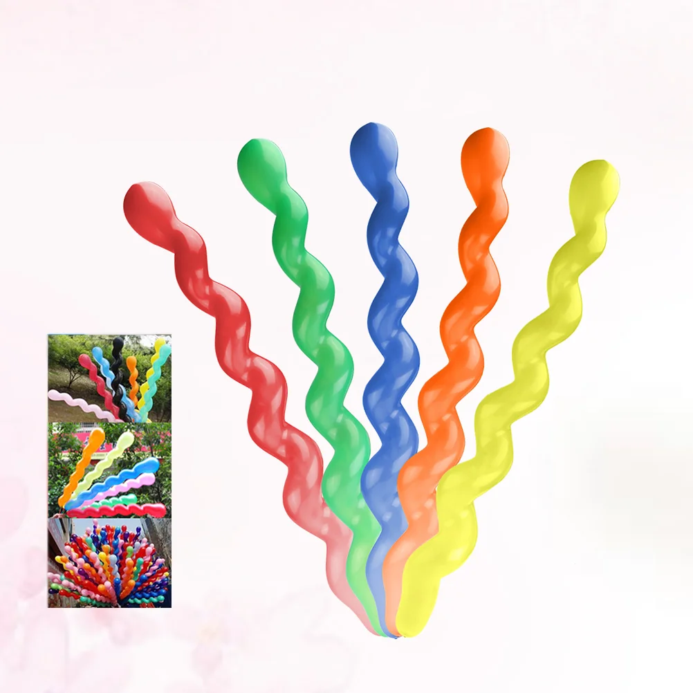 

100pcs 15g Latex Spiral Balloons Colorful Twisted Balloon Party Supplies Decorations for Birthday Wedding Festival