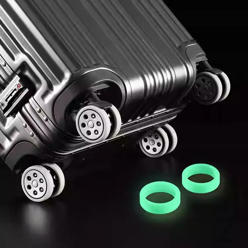 8Pcs Silicone Luminous Luggage Wheels Protector Noise Wheels Guard Cover Luggage Accessories Suitcase Protection Cover