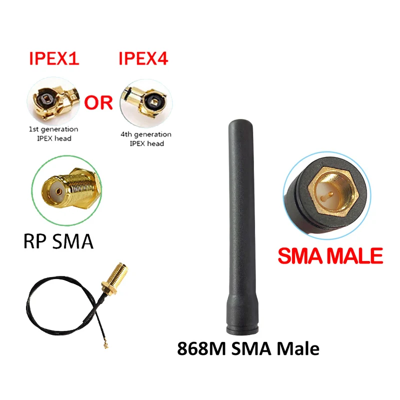 

EOTH 1P 2P 868mhz GSM antenna 3dbi sma male 915mhz lora antene module lorawan PBX pigtail ipex 1 4 mhf4 signal receiver antena