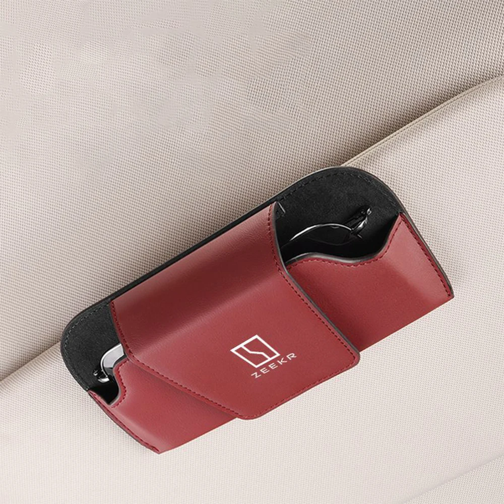 

For Geely Zeekr 001 009 Leather material Car mounted glasses case glasses clip decoration storage modification Accessories