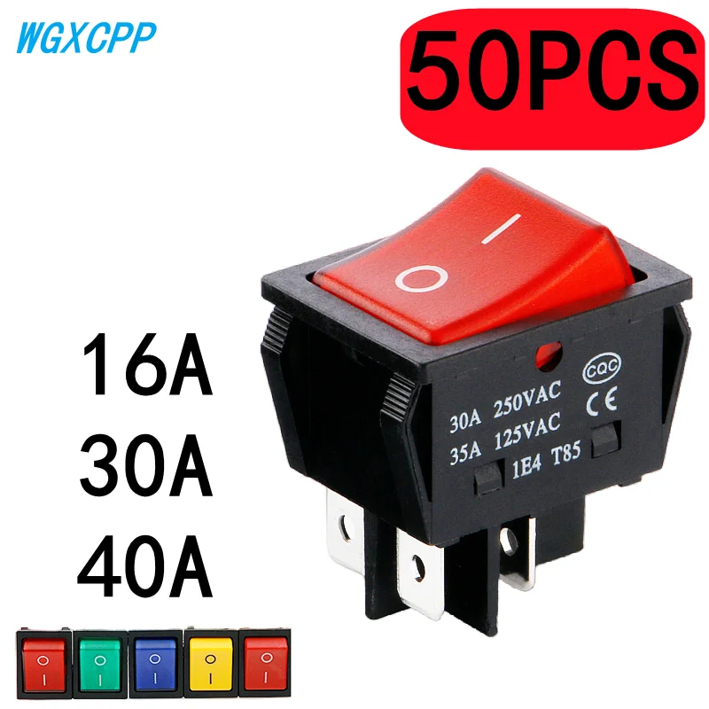 Rocker Power Button Switches Alta Corrente on e Off Especial para Eelding Machinekcd4sterling Silver Point30 a 35a 250 v 125v ac 50 Pcs