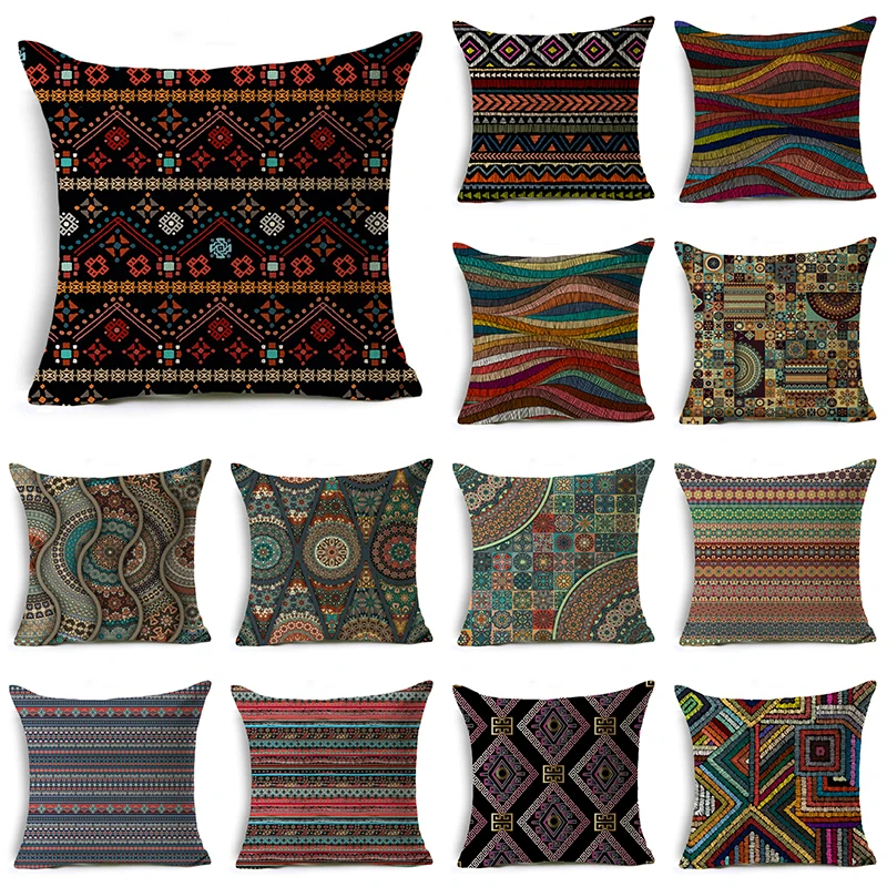 

Ethnic Boho Pillow Case Indian Bohemian Pillow Cover Living Room Decoration Home Luxury Decor Pillow Covers Decorative 45x45