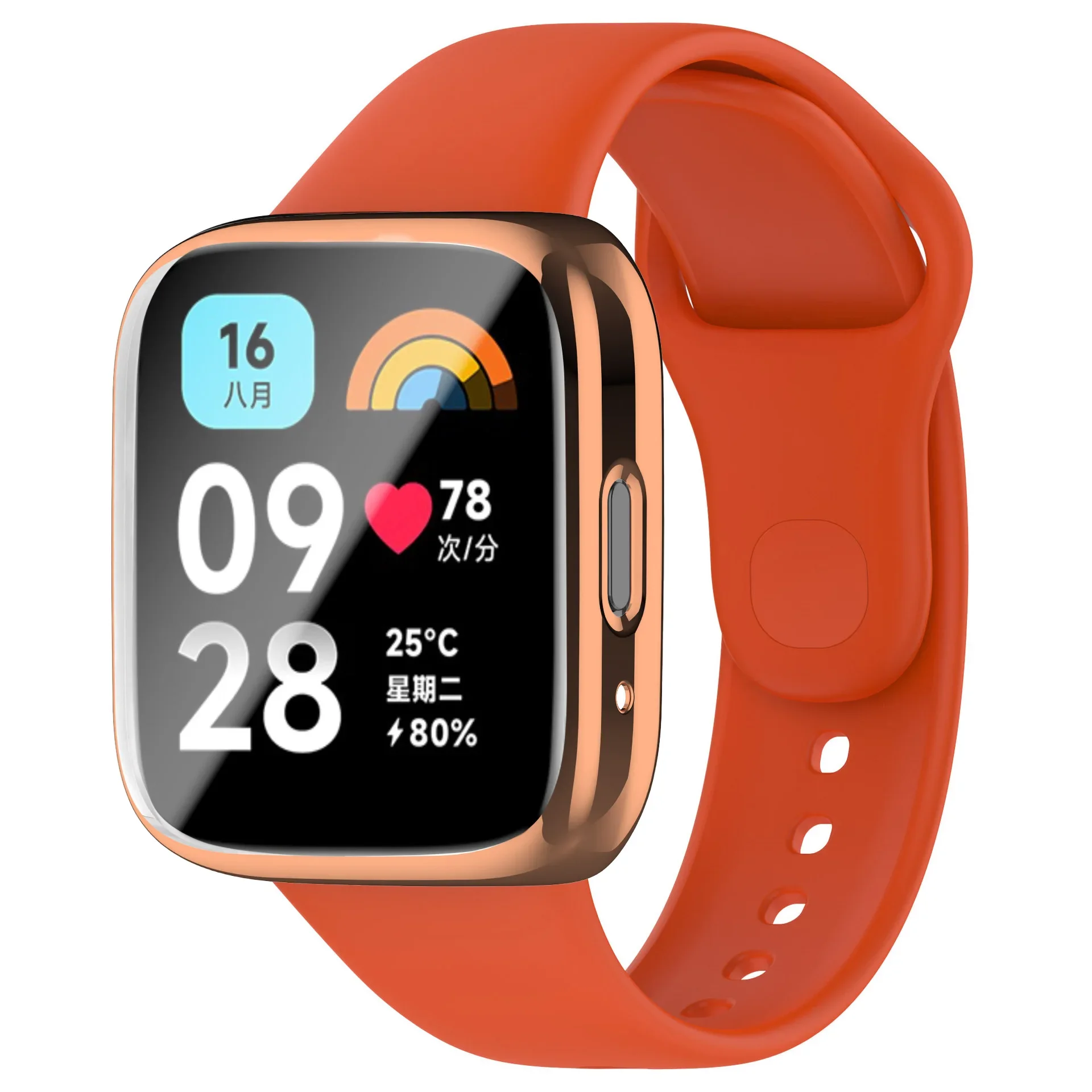 Soft Silicone Strap and Screen Protector Case for Smartwatch Replacement Wristband Accessories