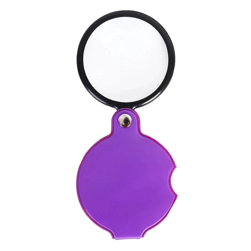 Portable Mini Magnifying Glass with Leather Case - Handheld 6/8X Magnification Lens for Reading and Jewelry Gifts