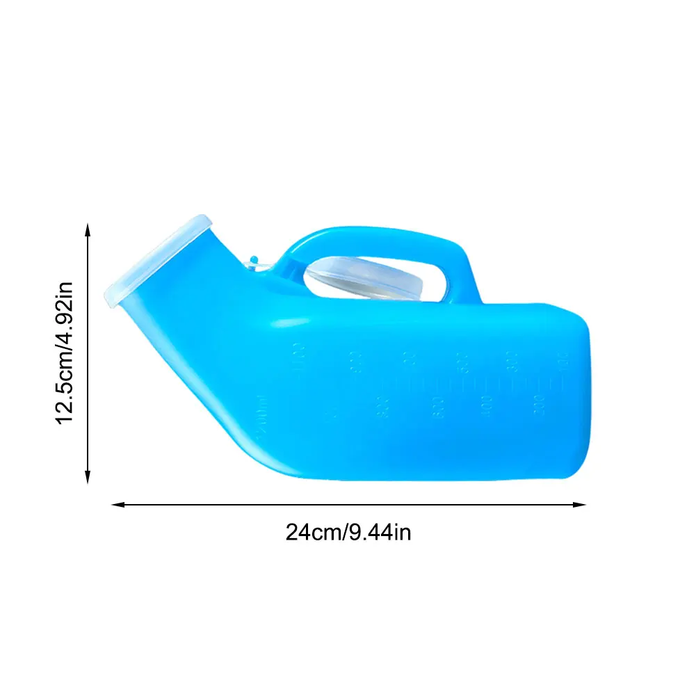 1200ml Pee Container Spill Proof Portable Urinal Plastic Urine Bottle with Lid for Car Elderly and Incontinence