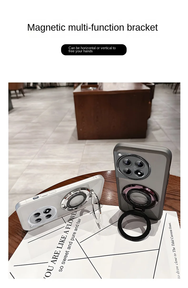 Soft Transparent Magnetic Ring Protective Back Cover Case