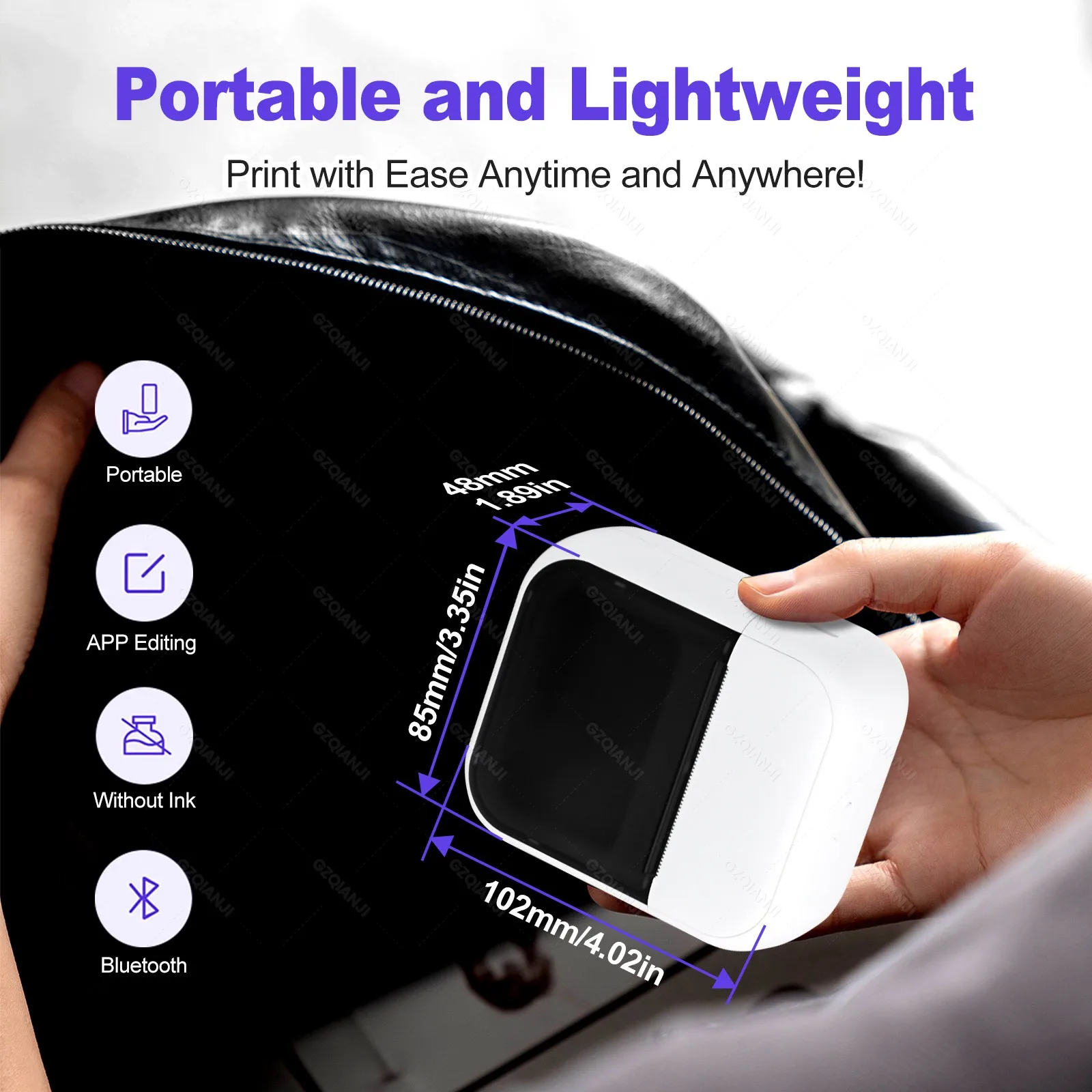 50mm 열전사 라벨 프린터 C50 휴대용 블루투스 자체 접착 스티커 프린터 선물/DIY 창의적/마킹 기계에 사용