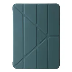 Premium PU Leather Smart Tablet Cover with TPU Soft Back for 10.2 2019 7th (Dark green)