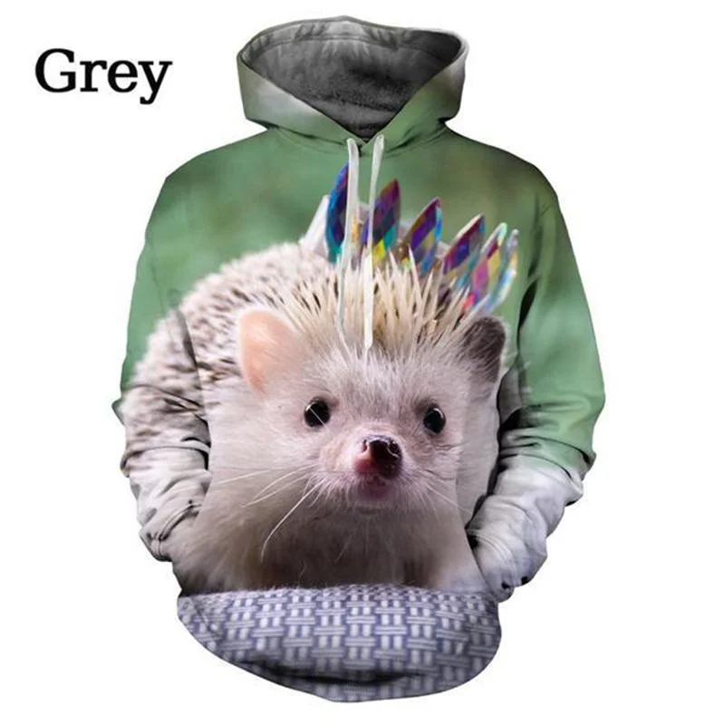 thumbnail image 1 of Sudadera con capucha con estampado 3D de animales de erizo para hombre, sudaderas con capucha para niños, lindas sudaderas con capucha, ropa unisex de moda, 1 of 5