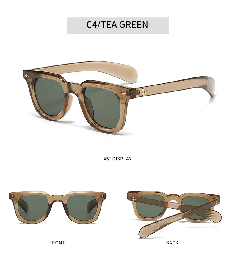 Orangefarbene Sonnenbrille für Herren, quadratisch, zum Fahren, Sonnenbrille im Hip-Hop-Stil, UV400 – Detail 9