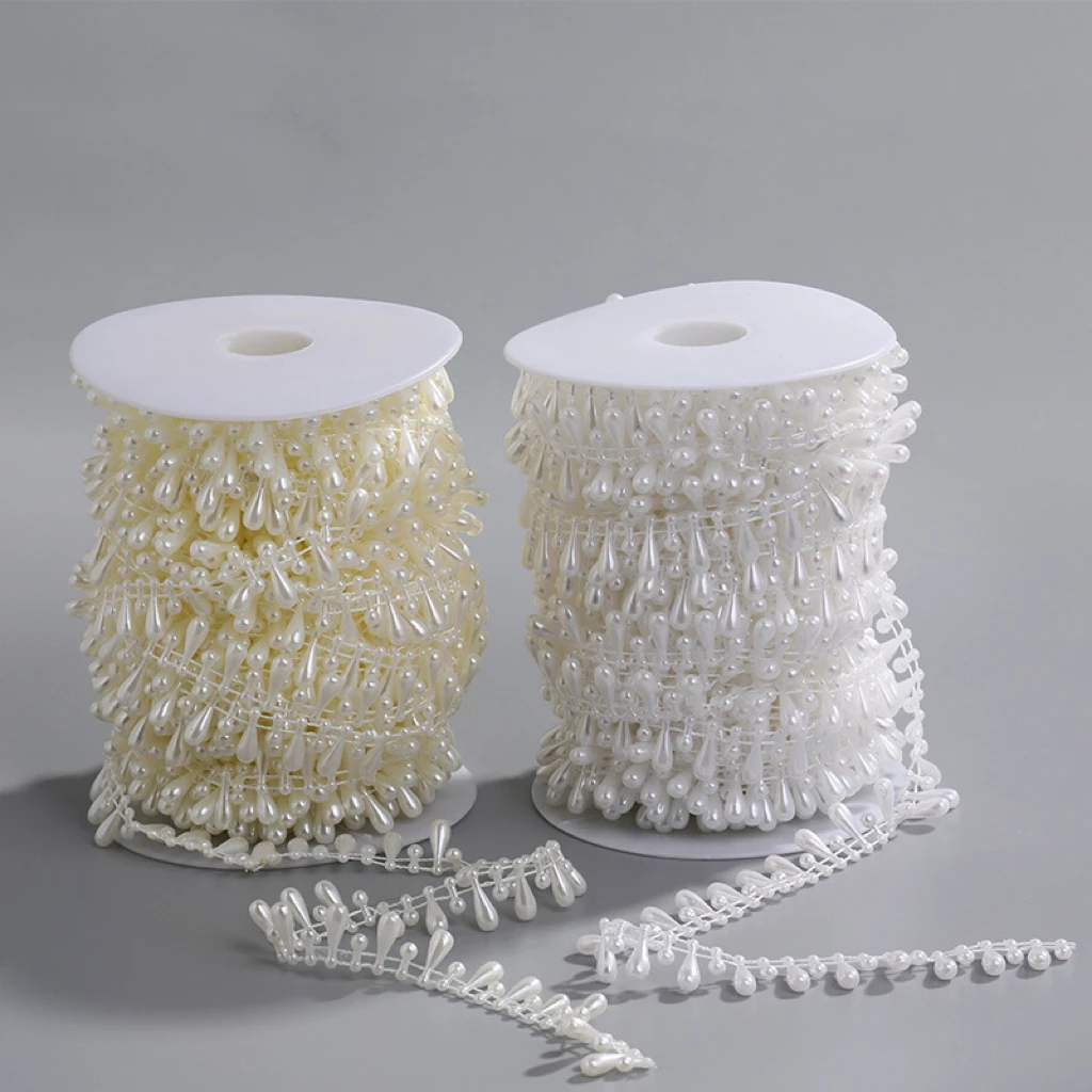 Hot Sale!!!!!! Mixed Sized Round Pearl Bead in Ivory,Cake , DIY Craft, , 4 (10 Yards /) x 1.5cm