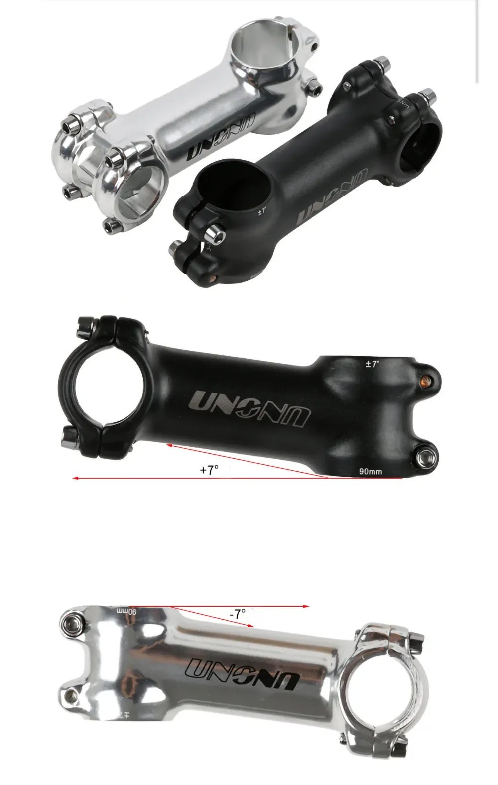 Description Picture 5 of item2022 UNO Ultralight Aluminum Alloy MTB Bike Stem 28.6*25.4mm 60-130mm +/- 7Degree Handlebar Stem Cycling Bike Accessories