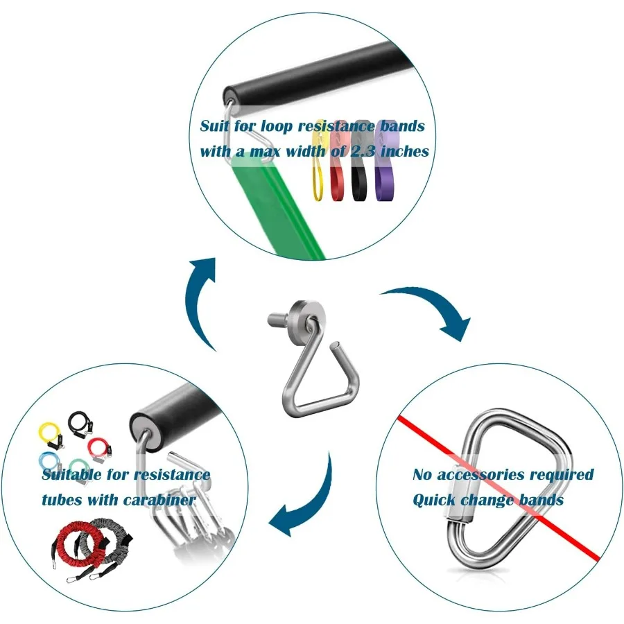 Portable Resistance Band Bar for Home Fitness Training: 26.4in or 39.4in Adjustable Workout Bar for Strength Exercises Ideal fo