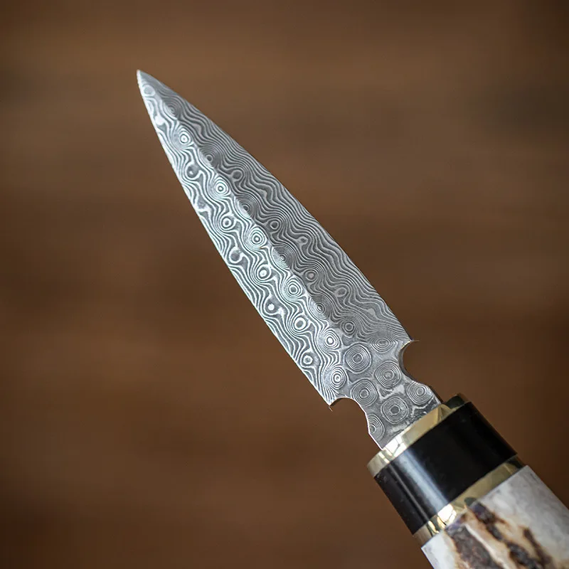 Chinese Style Ebony Stainless Steel Tea Knife, Damascus Tea Needle, Cone Gift, 1 Pc