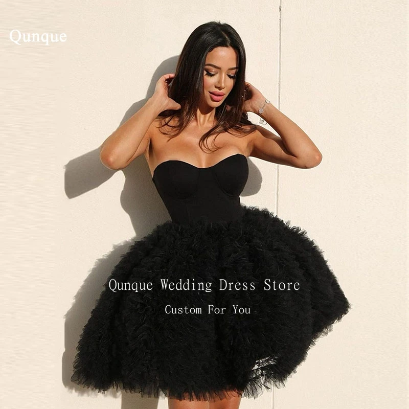 Qunque Short Ball Gown Birthday Party Dress A-line Tulle Luxury Evening Dresses Cocktail Dresses Vestidos De Festa