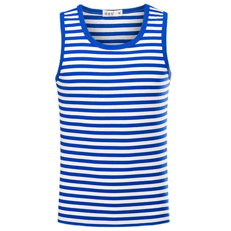 Советский Россия VDV ВДВ военно-морской Telnyashka морской моряк мужские жилеты 100% хлопок Круглый вырез матрос полосатая рубашка Tanktop