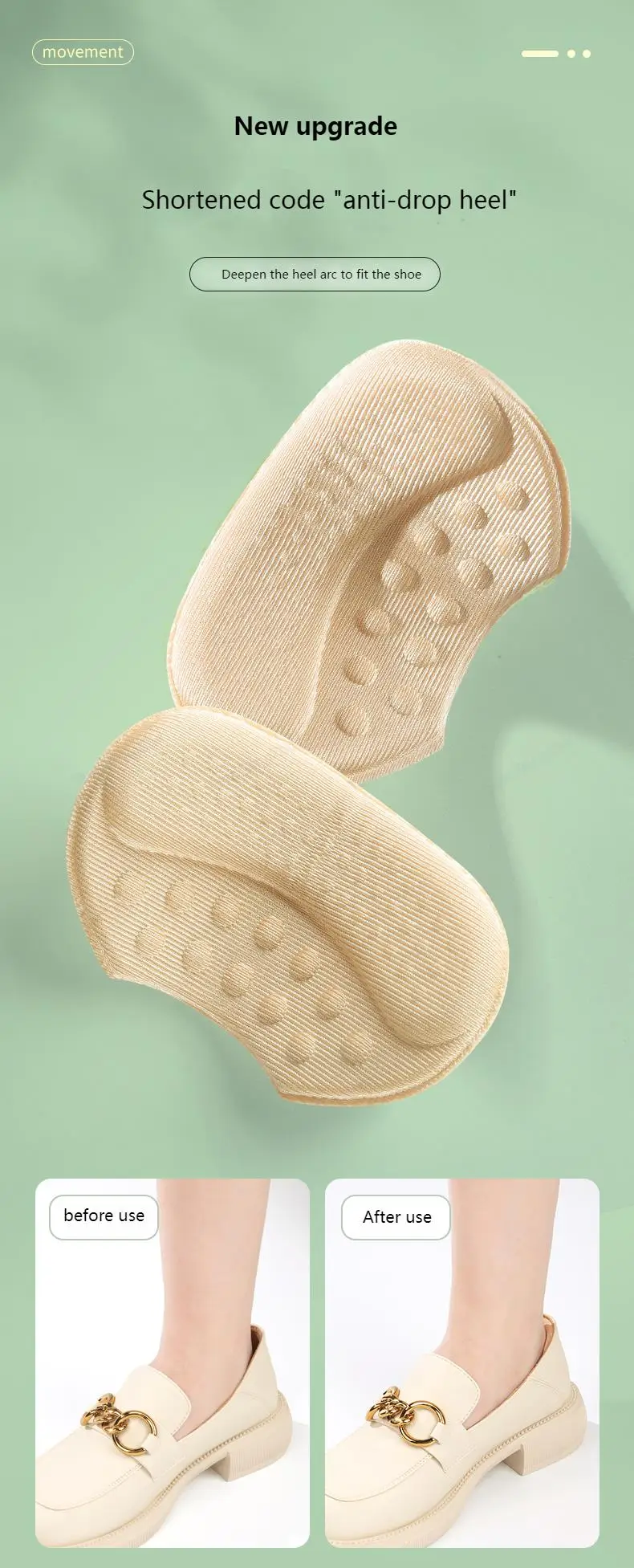 Fersenprotektoren Sneaker-Einlagen Loafer-Aufkleber Einlegesohlen Verstellbare Größe Schuheinlagen Fußschmerz-Linderer Fersenkissen – Detail 3