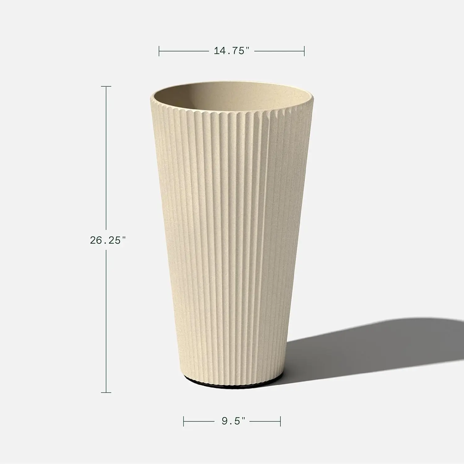 Series Tall Planter for Porch, Patio, Backyard | Durable Plastic-Stone Composite Material | Modern Décor for Tall Plants,Grasses