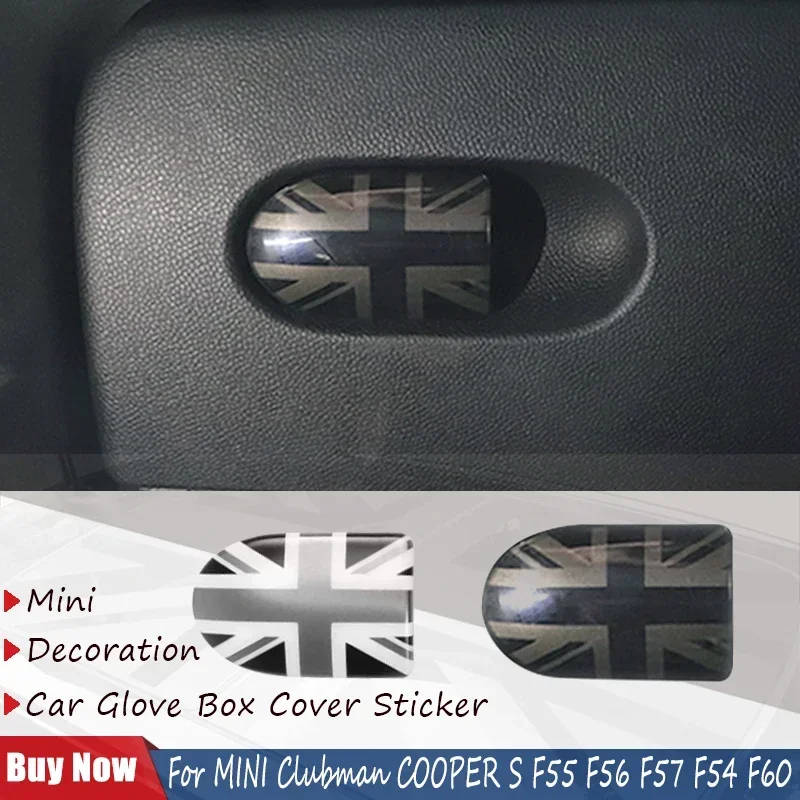 Black Flag Auto-Handschuhfach-Griff Dekorative Aufbewahrungsbox-Abdeckung Aufkleber für MINI Clubman COOPER S F55 F56 F57 F54 F60 Auto-Styling