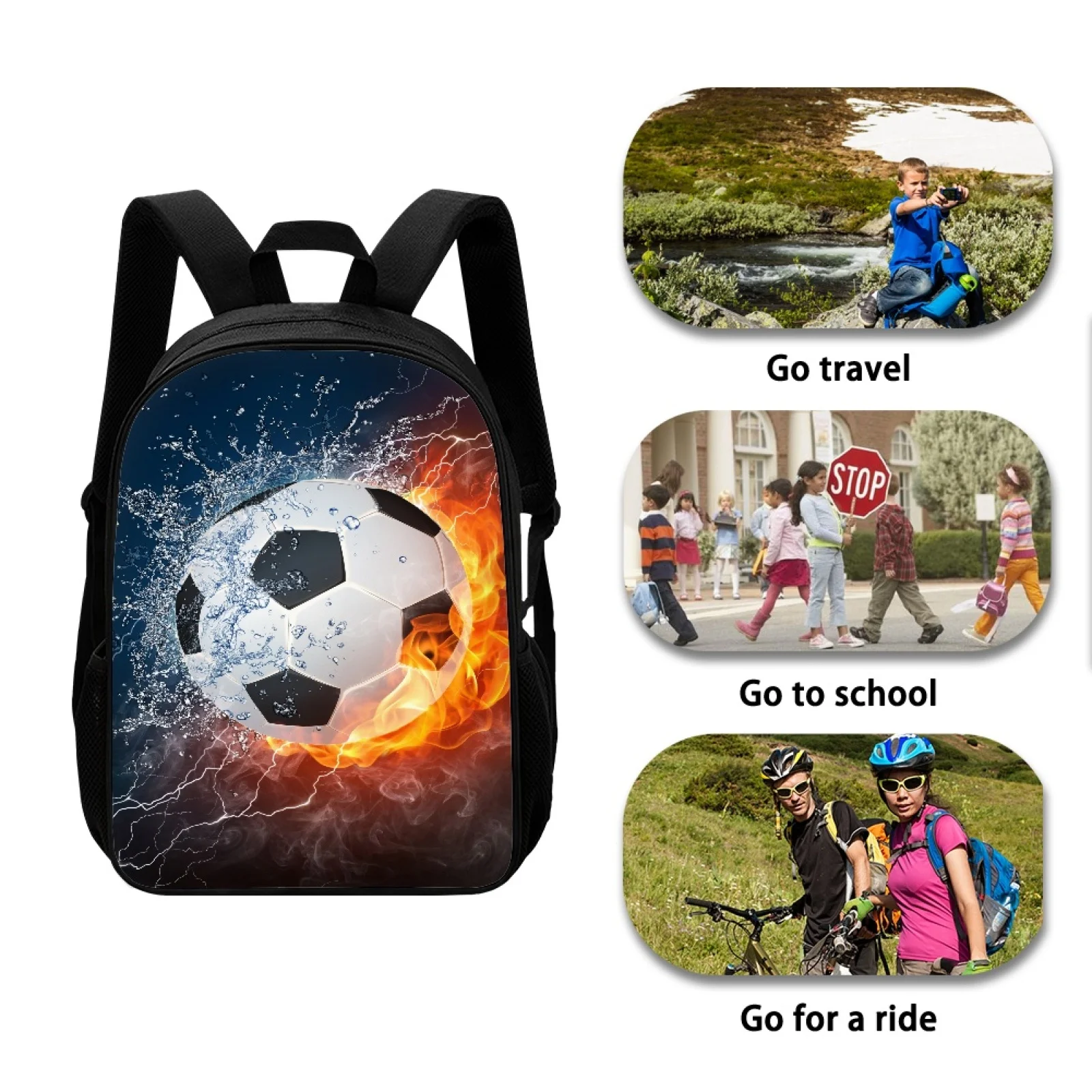 Futebol Futebol Print School Bag, 17 
