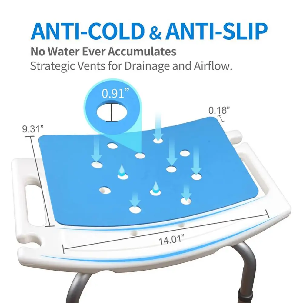 Description Picture 4 of itemBathroom And Shower Chair Elderly Folding Bath Chair Cushion Furniture Stool Shower Bench Non-slip Cushion EVA Blue