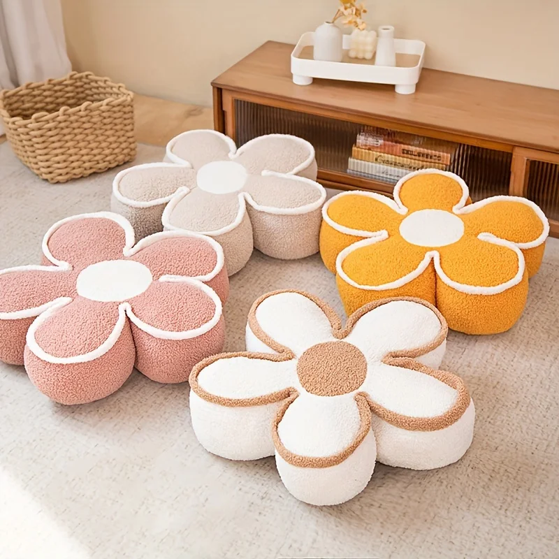 Flower Pillows Soft Flower Shaped Floor Cushion for Living Room Bedroom Sofa Couch Winter Warm Decoration,idea for home