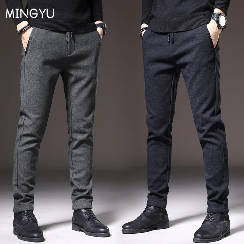 MINGYU-Brand-Autumn-Winter-Brushed-Fabric-Casual-Pants-Men-Thick ...