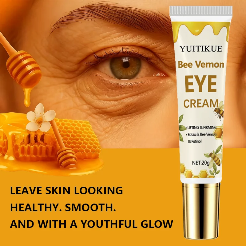YUITIKUE Bee Venom Eye Cream lifts and firms with botax, bee venom, and retinol, suitable for all skin types.