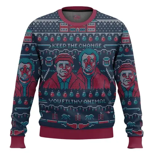 Merry Christmas alone at home Ugly Christmas sweater cartoon animation Men's pullover 2026 fashionable couple shirts Sweatshirt - Image 15