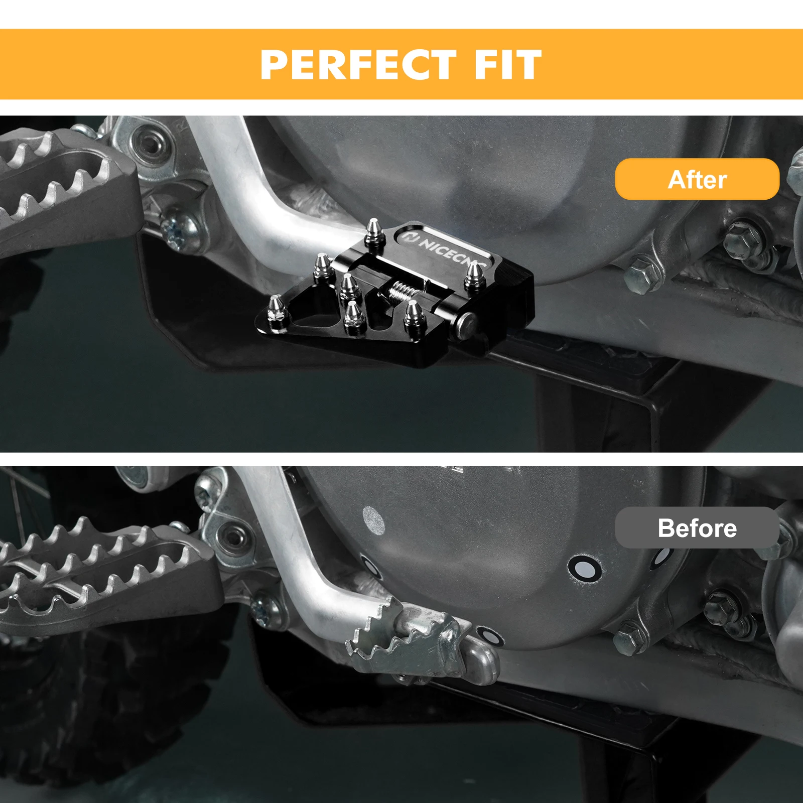 NICECNC Für Yamaha YZ125 YZ250 1997–2024 YZ250F YZ125X YZ250X YZ400F YZ426F WRF 250 400 426 klappbare hintere Bremspedalhebelspitze – Detail 9
