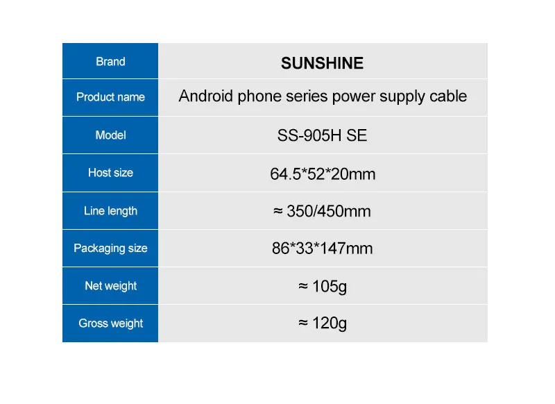 SUNSHINE SS-905H SE Transsion Series Stromkabel zur Reparatur von Android-Telefonen HW MI SAM OP HTC Batteriefreies Stromkabel-Werkzeug – Detail 12