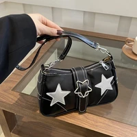 Y2K Hot Girls Star Shoulder Bags PU Leather Women's Underarm Bag Fashion Design Female Crossbody Bag Handbags Phone Purse