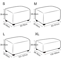 High Spandex Ottoman Slipcovers Rectangle Footrest Footstool Protector Covers Stretch Fabric Storage Ottoman Covers 2